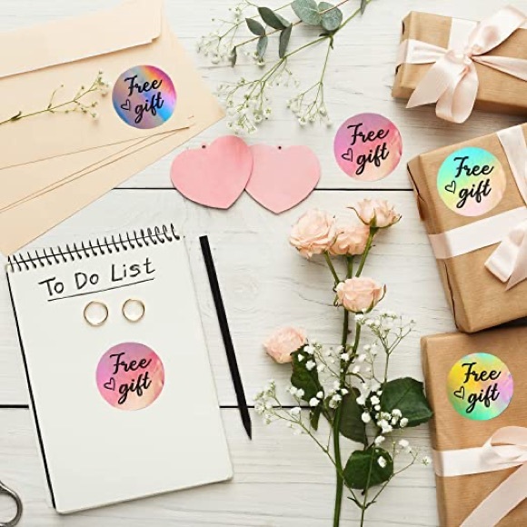 FREE GIFT stickers for posh packages thank you shipping iridescent 200 pieces - Picture 6 of 6